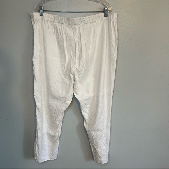 J. Jill Linen Stretch Cropped Pants Solid Side Zip Women's Sz XL Wide Leg White - Picture 6 of 10